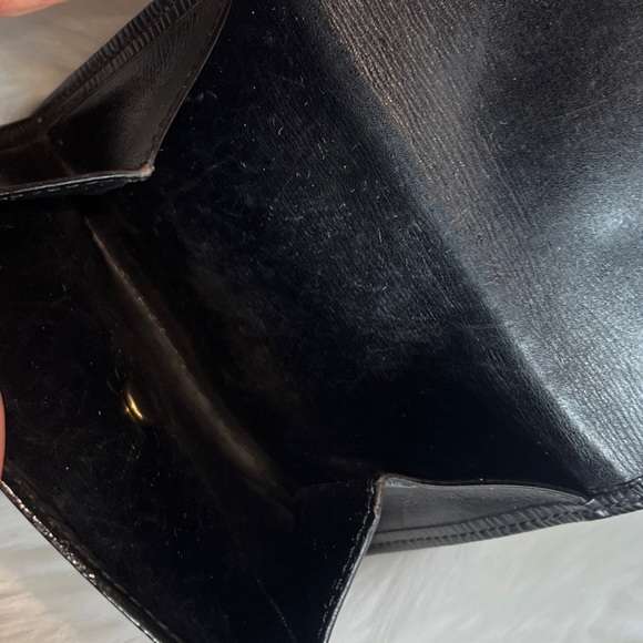Authentic LOUIS VUITTON Elise Wallet Black Epi Leather Compact Trifold LO1910 - Picture 10 of 13